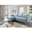 ECKSOFA Blau Flachgewebe  - Blau/Buchefarben, KONVENTIONELL, Holz/Textil (144/230cm) - Carryhome