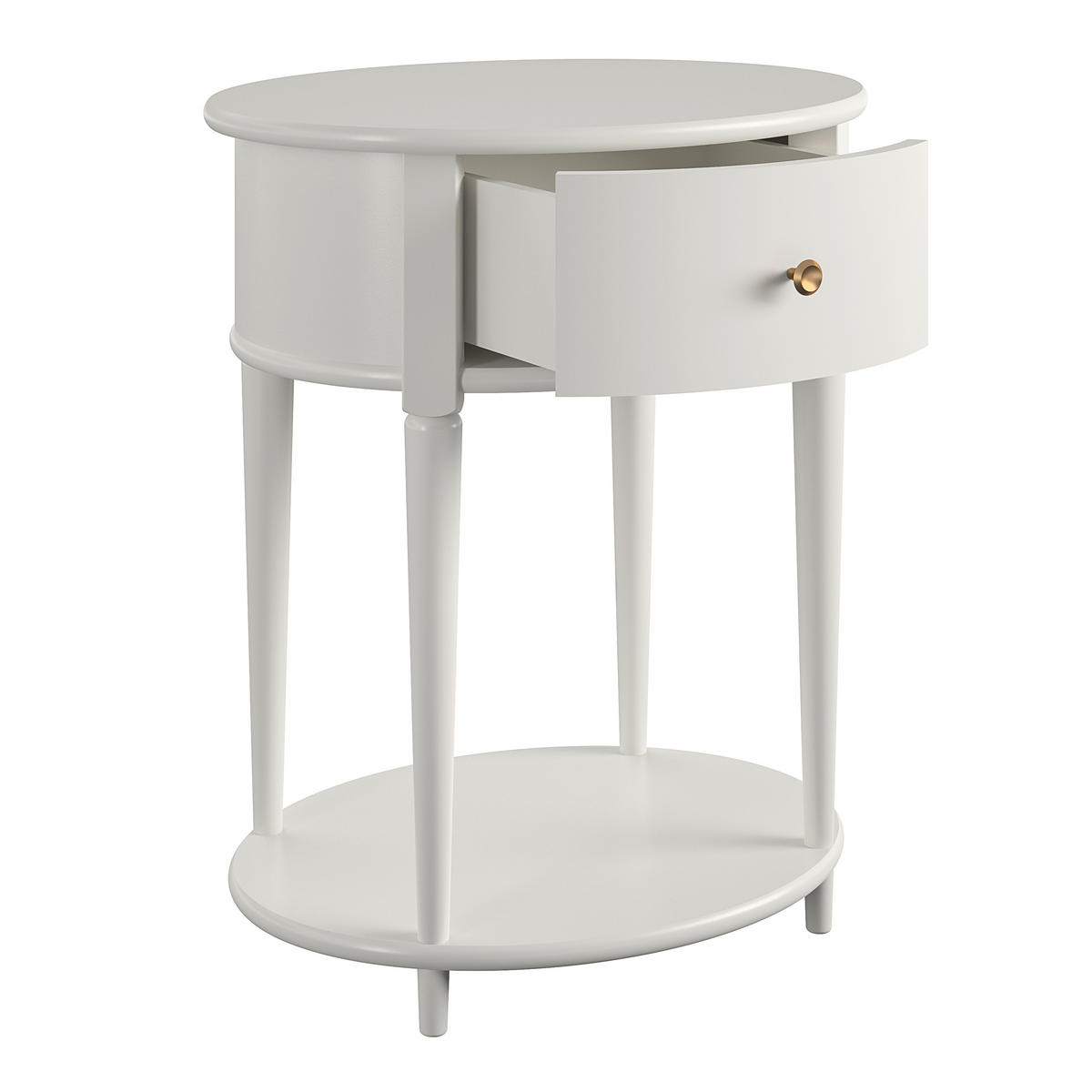 BEISTELLTISCH in Holzwerkstoff Stauraum, einfacher Aufbau 55/45/66 cm  - Goldfarben/Weiß, Design, Holzwerkstoff/Metall (55/45/66cm) - MID.YOU