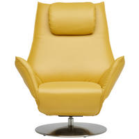 POČIVALNIK,  rumena usnje - barve nerjavečega jekla/rumena, Design, kovina/usnje (92-79/113-90/165cm) - Dieter Knoll