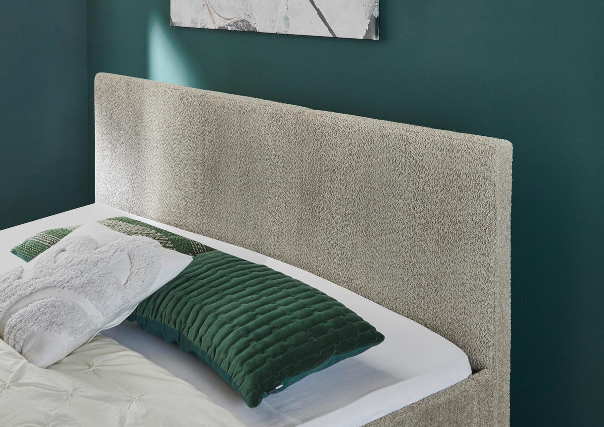 POLSTERBETT Taupe 180/200 cm  - Taupe/Eichefarben, Basics, Holz/Textil (180/200cm) - Boxxx
