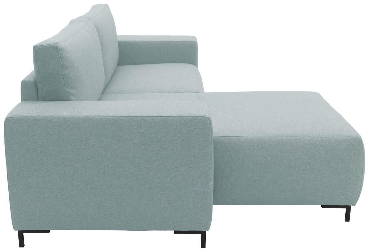 ECKSOFA in Webstoff Blau  242/160 cm  - Blau/Schwarz, Design, Textil/Metall (242/160cm) - LOOKS by W.Joop