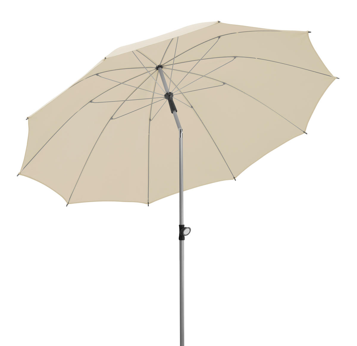 SONNENSCHIRM   - Silberfarben/Naturfarben, Basics, Textil/Metall (220/231/220cm) - Schneider