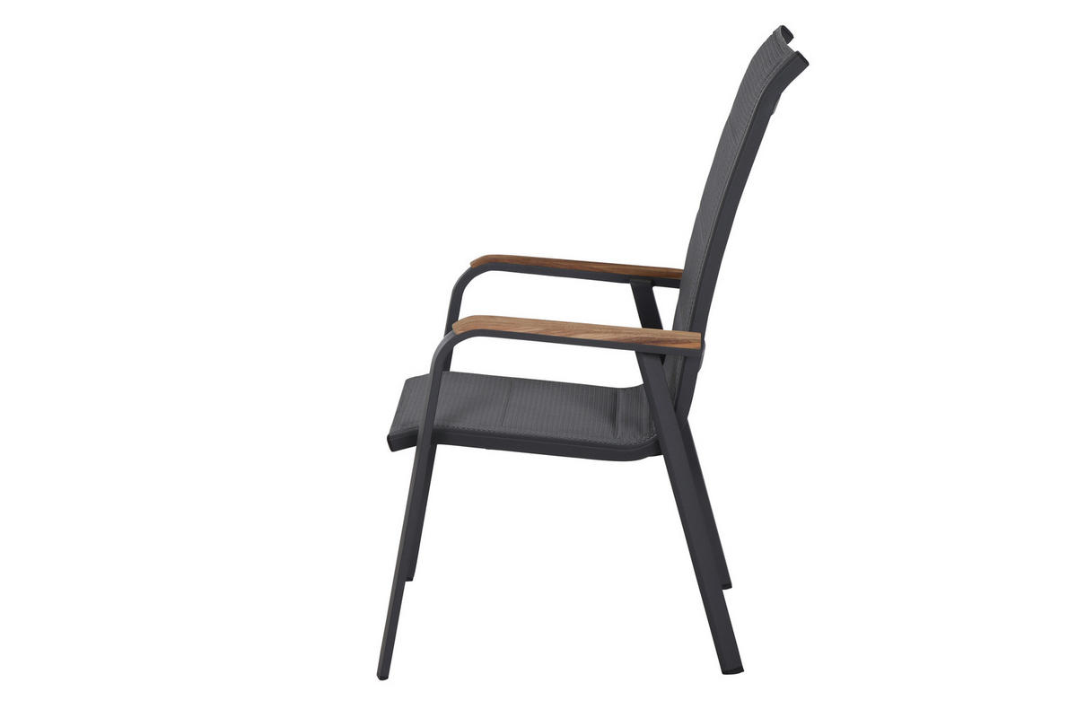 KLAPPSESSEL-SET in Holz, Metall, Kunststoff Anthrazit  - Anthrazit, Basics, Holz/Kunststoff (62,5/110/70,5cm) - Siena Garden