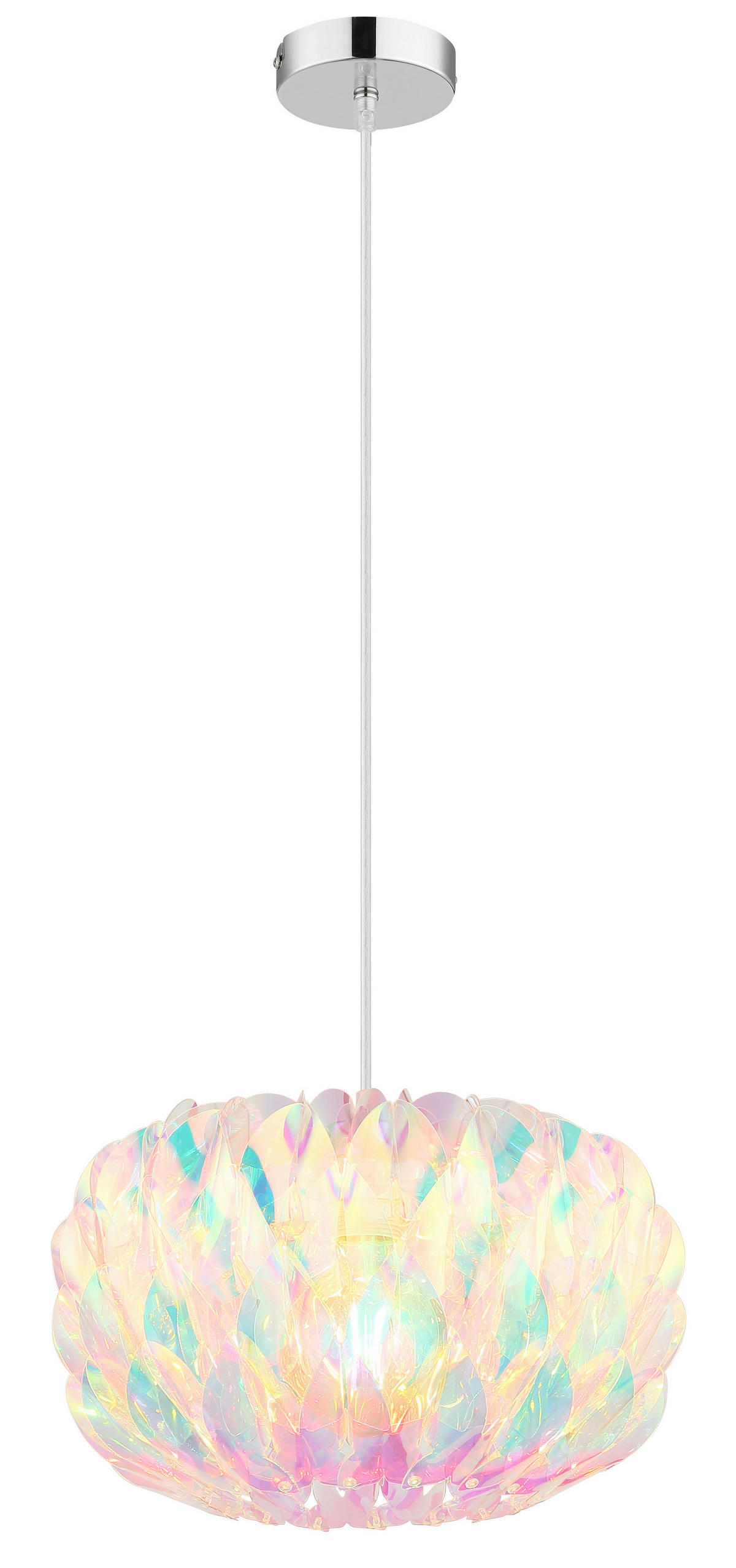 HÄNGELEUCHTE Juana 35/120 cm  - Klar/Chromfarben, Design, Kunststoff/Metall (35/120cm) - Globo