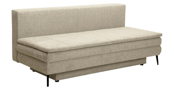 SCHLAFSOFA in Webstoff Beige  - Beige/Schwarz, Design, Kunststoff/Textil (200/90/100cm) - Venda