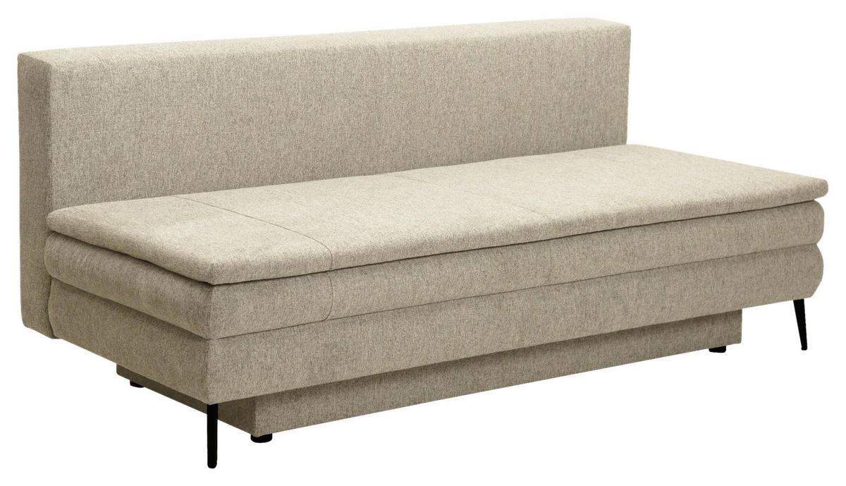 SCHLAFSOFA in Textil Beige  - Beige/Schwarz, Design, Kunststoff/Textil (200/90/100cm) - Venda