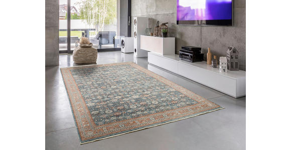 LÄUFER 80/240 cm Picardie Blau, Terracotta  - Blau/Terracotta, Design, Textil (80/240cm) - Novel