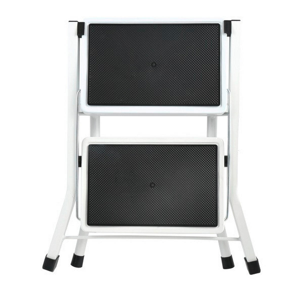 KLAPPTRITTLEITER - Schwarz/Weiß, Basics, Kunststoff/Metall (49,5/48,5/44,5cm) - Spirella