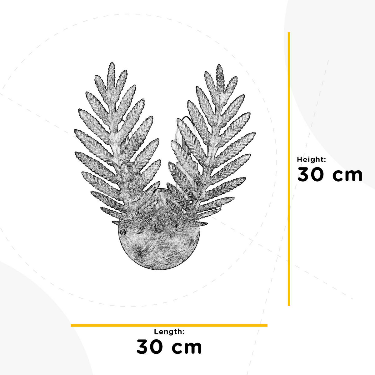 WANDLEUCHTE 30/14 cm   - Weiß, Natur, Metall (30/14cm)
