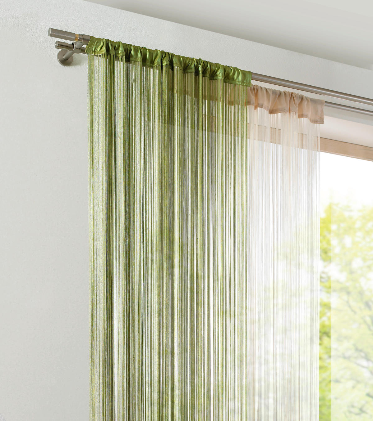 ŠPAGETI ZAVJESA zelena 90/245 cm   - zelena, Basics, tekstil (90/245cm) - Boxxx