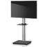 TV-RACK Glas, Metall Schwarz, Silberfarben - Silberfarben/Schwarz, KONVENTIONELL, Glas/Metall (68/174/60cm)