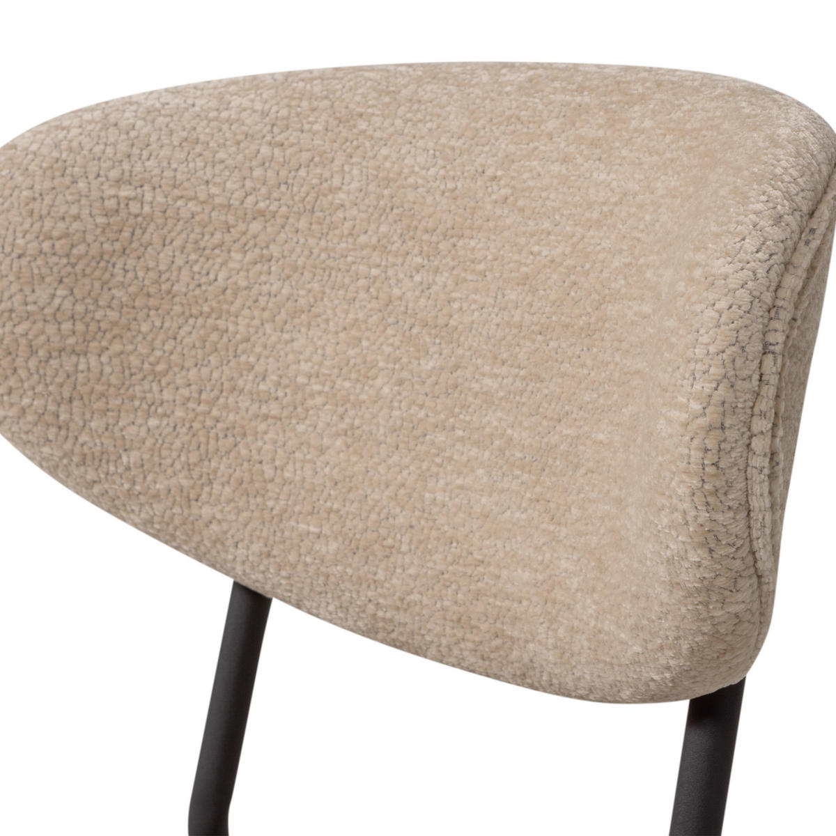 STUHL-SET 2 Stück  in Eisen Chenille  - Schwarz/Naturfarben, MODERN, Textil/Metall (47/79/53cm) - Livetastic