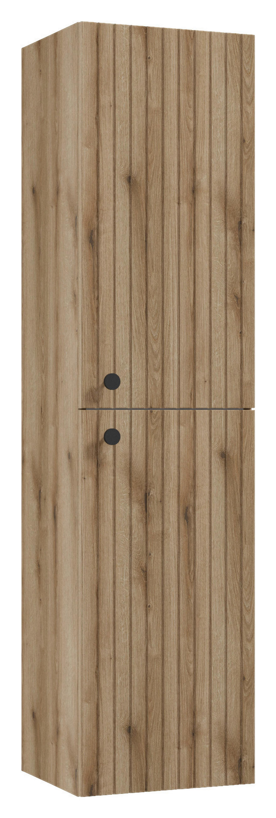 DULAP MEDIU 35/140/32 cm  - culoare lemn stejar/negru, Modern, metal/material pe bază de lemn (35/140/32cm) - Landscape