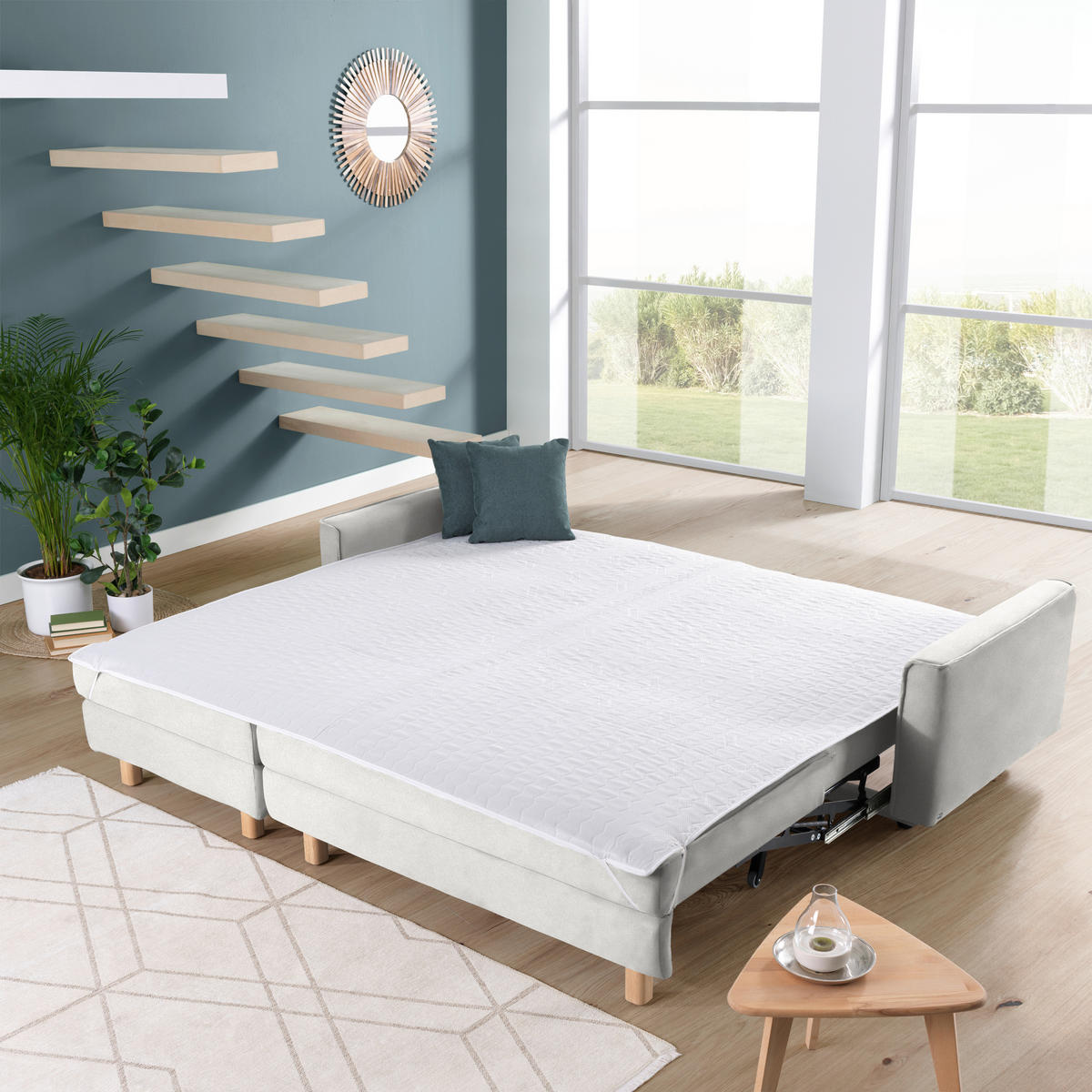 ECKSOFA in Chenille Ecru  170/237 cm  - Ecru/Eichefarben, KONVENTIONELL, Holz/Textil (170/237cm) - Sedda