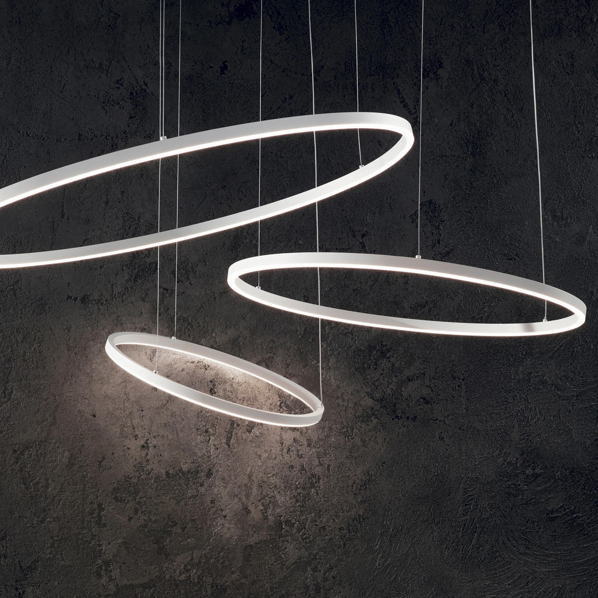 LED-HÄNGELEUCHTE ORACLE SLIM SP D70 ROUND 4000K - Weiß, Design, Kunststoff/Metall (70/27,5/202,5cm) - Ideal Lux