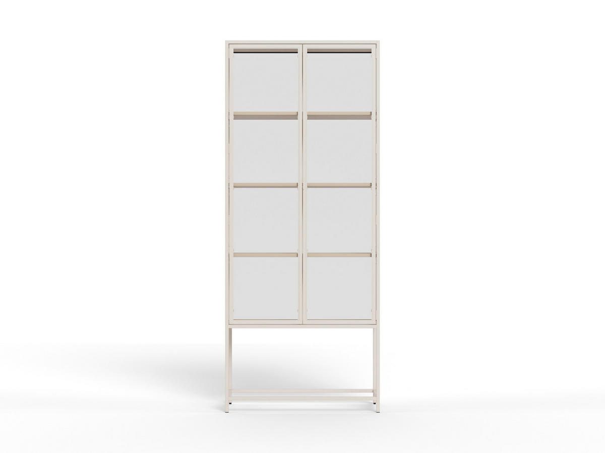 VITRINE SEAFORD in Grau  - Klar/Grau, Design, Glas/Holzwerkstoff (77/185,6/35cm) - MID.YOU
