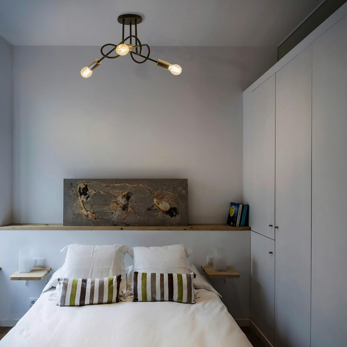 DECKENLEUCHTE OXFORD 45/45/30 cm   - Chromfarben/Schwarz, LIFESTYLE, Metall (45/45/30cm)