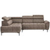 ECKSOFA Braun Velours  - Schwarz/Braun, Design, Textil/Metall (191/261cm) - Stylife