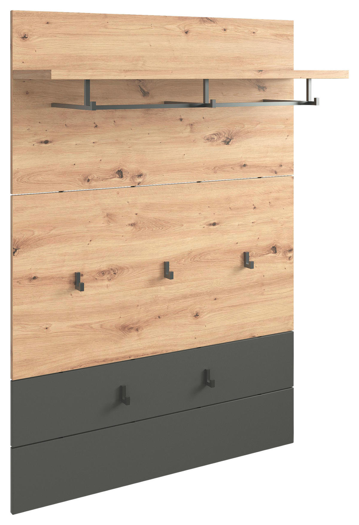 PANEL ZA ODLAGANJE KAPUTA  antracit, boja hrasta   pločasti materijal  - boja hrasta/antracit, Konvencionalno, pločasti materijal (85/126,7/28cm) - Xora