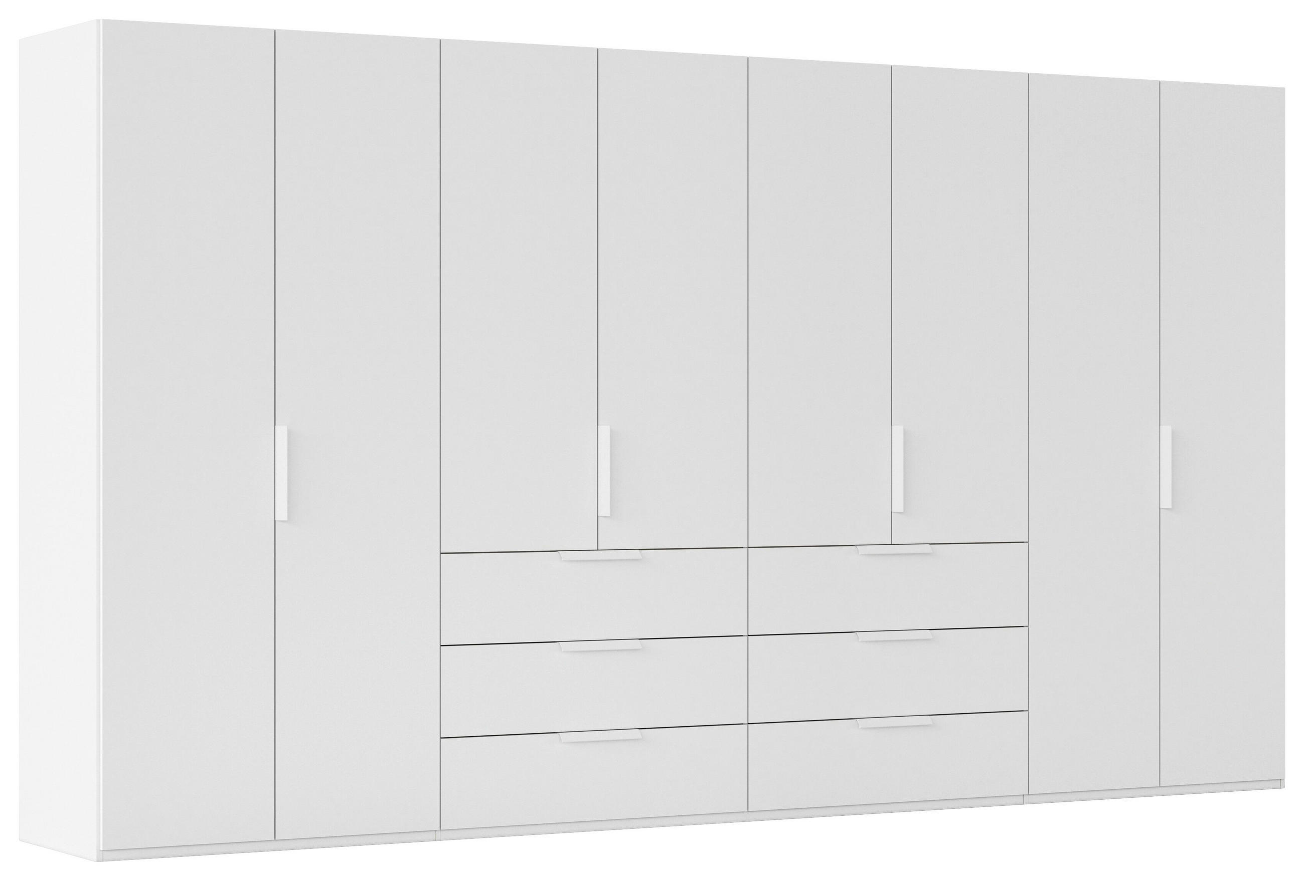 DREHTÜRENSCHRANK 400/223/61 cm,  in Weiß, 8-türig  - Weiß, Basics, Holzwerkstoff/Metall (400/223/61cm) - Novel