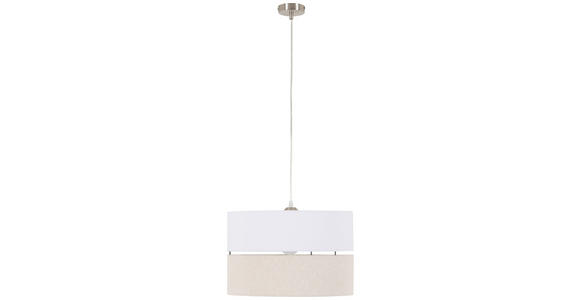HÄNGELEUCHTE 37/120 cm  - Beige/Weiß, MODERN, Kunststoff/Textil (37/120cm) - Novel