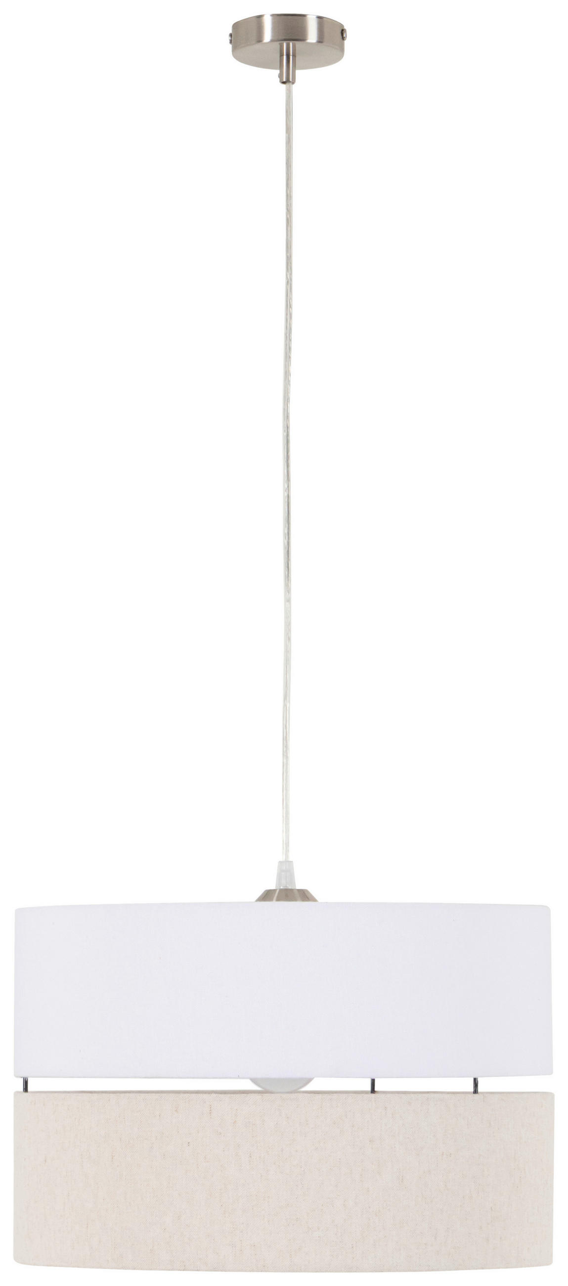 HÄNGELEUCHTE 37/120 cm   - Beige/Weiß, MODERN, Kunststoff/Textil (37/120cm) - Novel