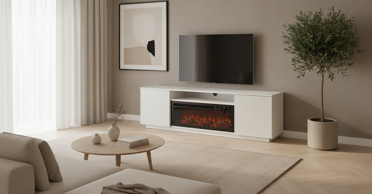 ELEKTROKAMIN - Weiß, Trend, Glas/Holzwerkstoff (163/52/40cm) - Xora