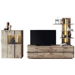 WOHNWAND  in Anthrazit, Eichefarben  300/181/50 cm  - Eichefarben/Anthrazit, KONVENTIONELL, Glas/Holzwerkstoff (300/181/50cm) - Cantus