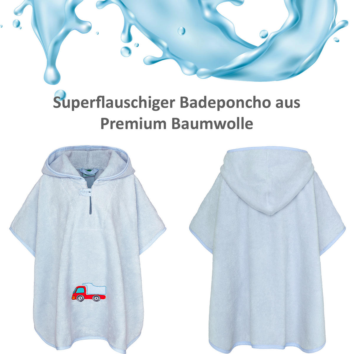 KAPUZENBADETUCH    - Hellblau, Basics, Textil (70/55cm)