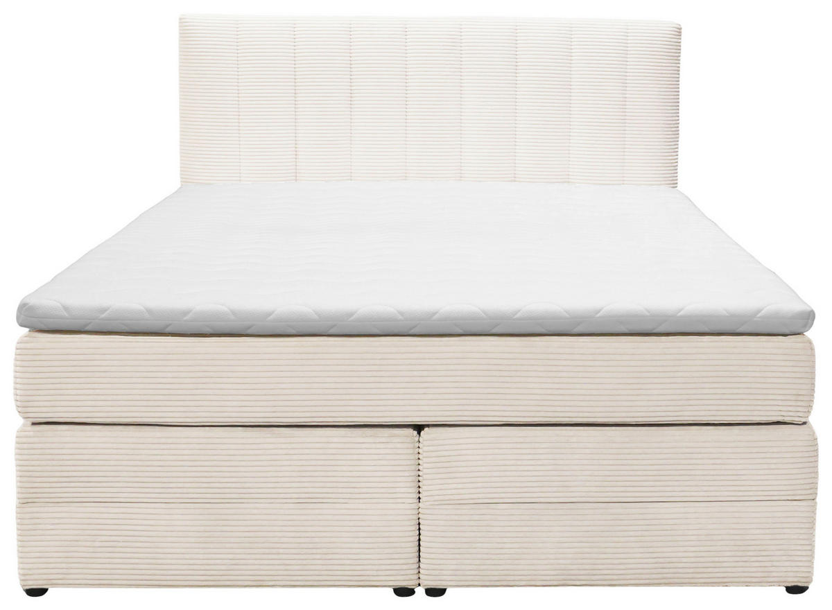 BOXSPRINGBETT 160/200 cm  in Beige  - Beige/Schwarz, Basics, Kunststoff/Textil (160/200cm) - Boxxx