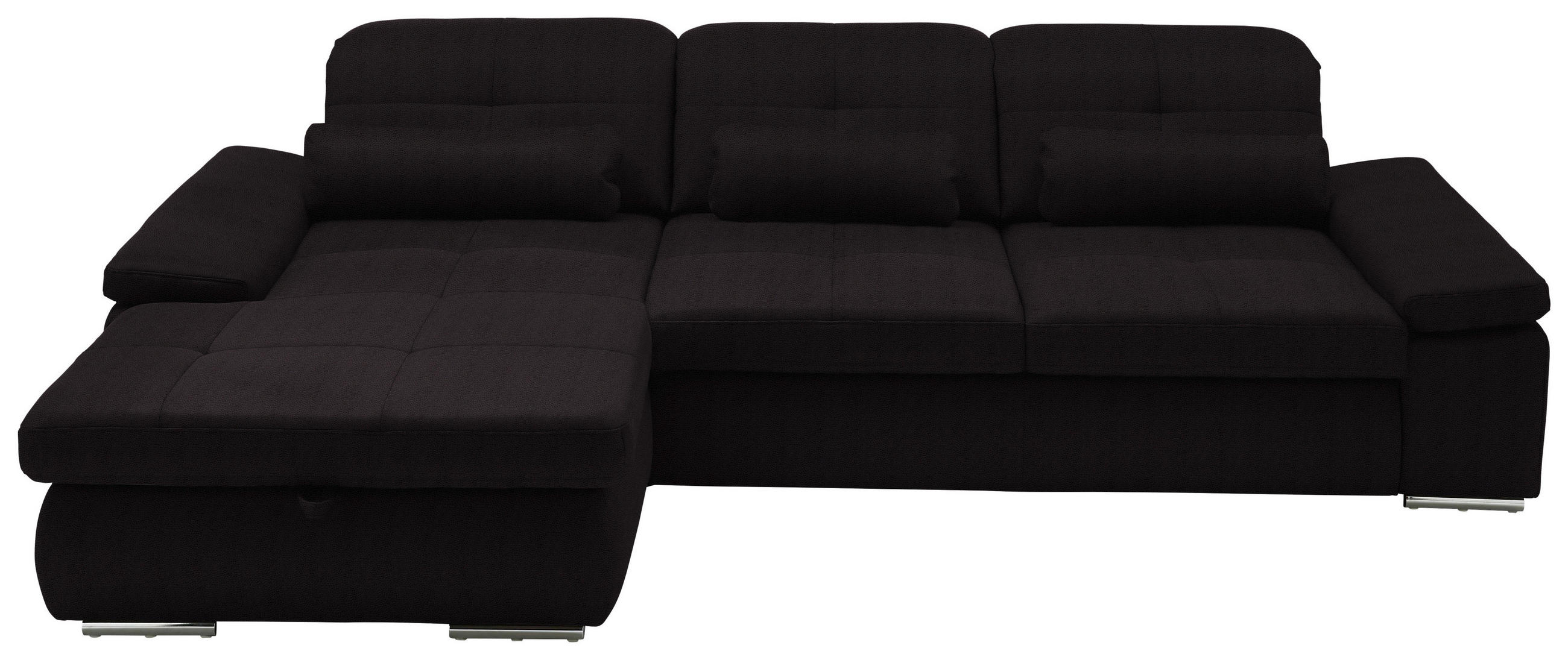 ECKSOFA Flachgewebe Anthrazit  - Chromfarben/Anthrazit, Design, Textil (195/309cm) - Beldomo Style