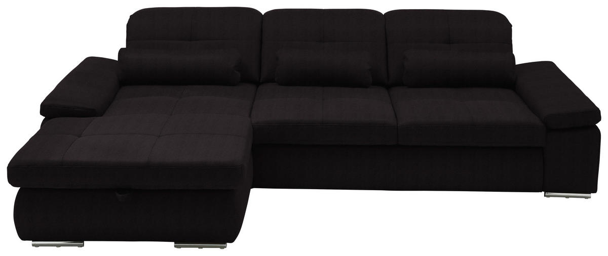 ECKSOFA Flachgewebe Anthrazit  - Chromfarben/Anthrazit, Design, Textil (195/309cm) - Beldomo Style