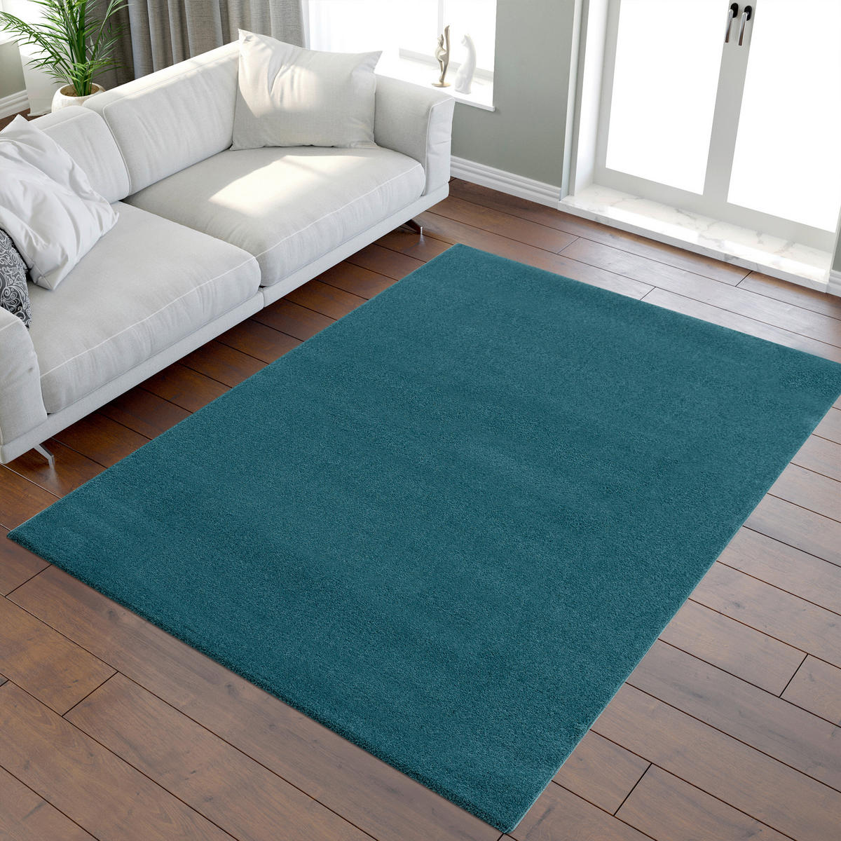 TKANA PREPROGA  Uni     120/170 cm    tkano  temno modra  - temno modra, Trendi, umetna masa/tekstil (120/170cm)
