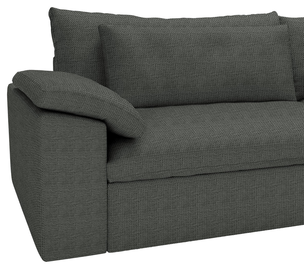 ECKSOFA  Chenille Anthrazit  - Anthrazit/Schwarz, Modern, Kunststoff/Textil (306/198cm) - Carryhome