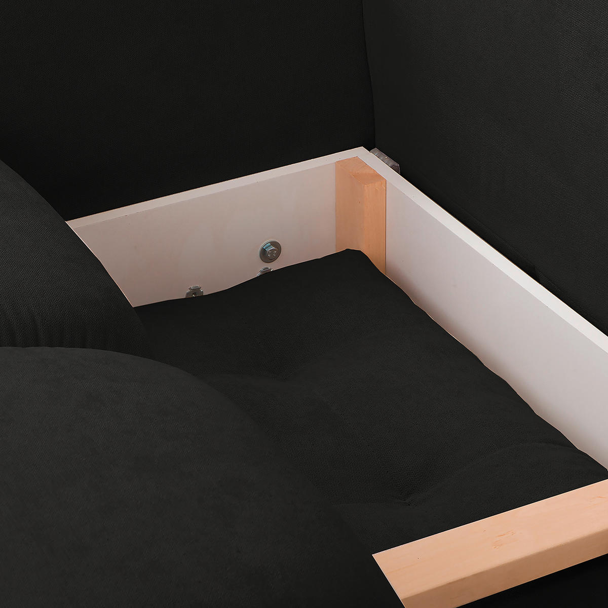 ECKSOFA in Mikrofaser Schwarz  - Silberfarben/Schwarz, Design, Textil/Metall (256/175cm) - Livetastic