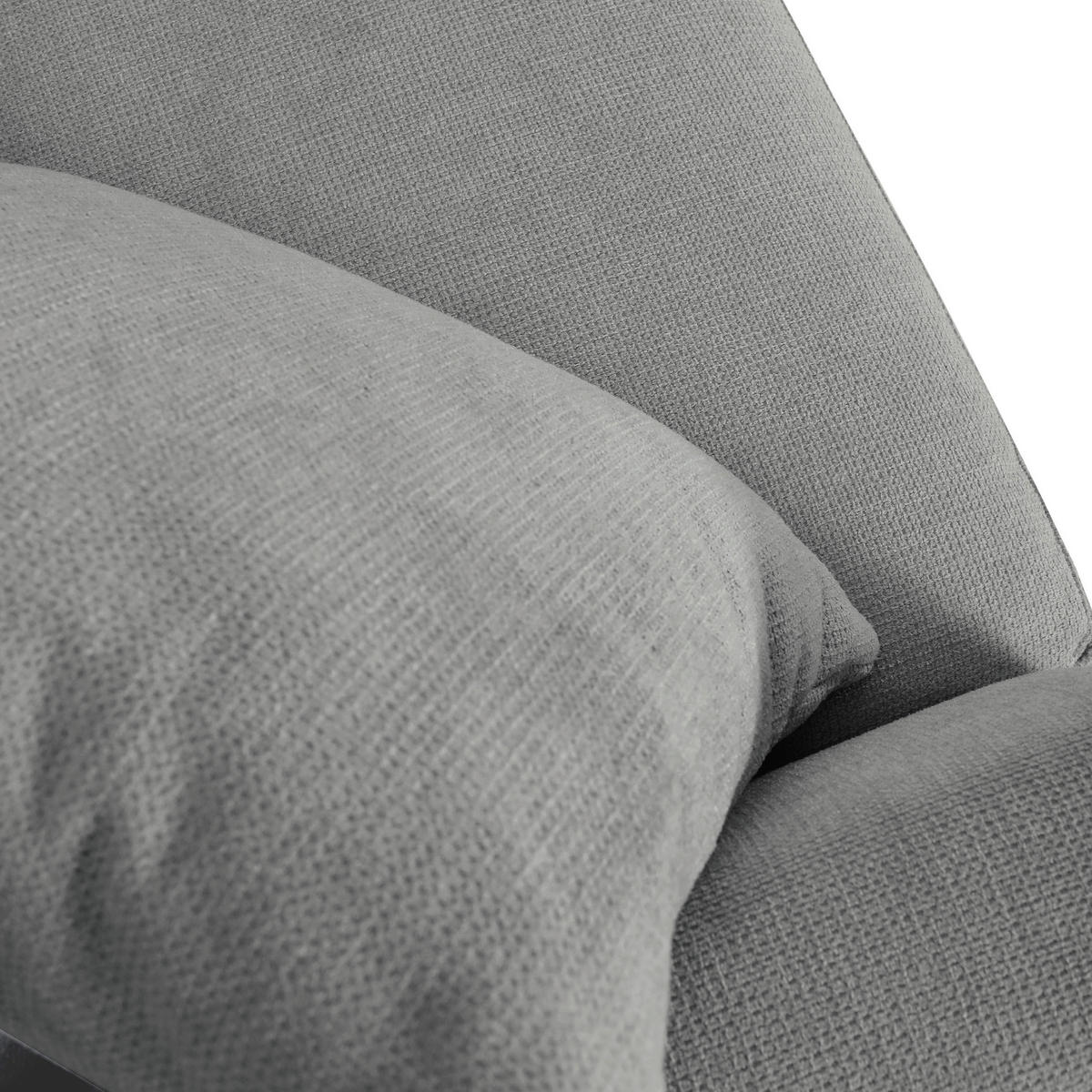 ECKSOFA in Flachgewebe Grau  - Schwarz/Grau, Design, Kunststoff/Textil (235/175cm) - home24