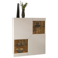 HIGHBOARD Taupe, Wildeiche  112/130/43 cm  - Taupe/Wildeiche, Design, Glas/Holz (112/130/43cm) - Voglauer