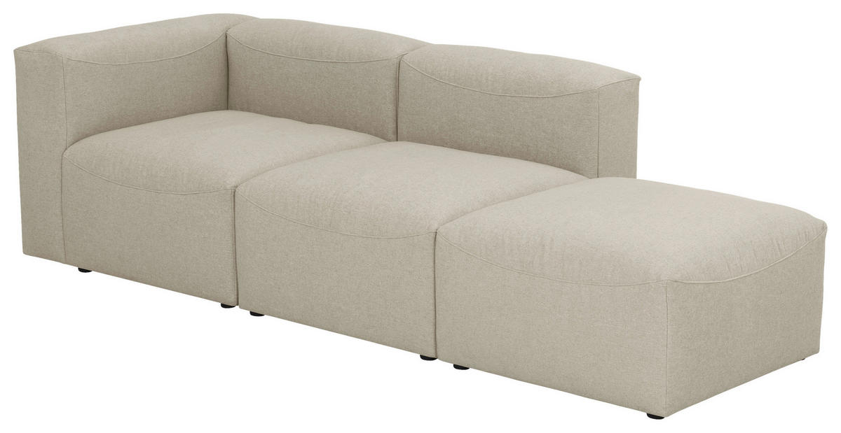 OTTOMANE LENA Flachgewebe Creme  - Creme, Design, Kunststoff/Textil (250/73/100cm) - Max Winzer