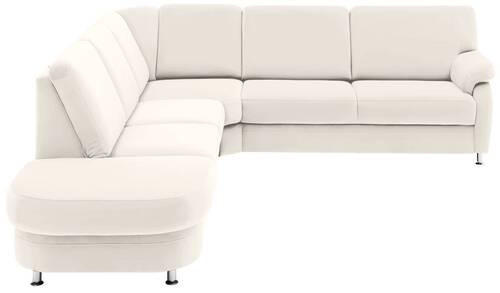ECKSOFA in Flachgewebe Naturfarben, Beige  - Beige/Alufarben, Konventionell, Textil/Metall (289/269cm) - Beldomo System