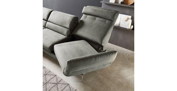 ECKSOFA in Mikrofaser Graphitfarben  - Chromfarben/Graphitfarben, Design, Textil/Metall (176-217/273-327cm) - Dieter Knoll