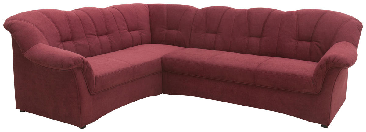 ECKSOFA in Mikrofaser Beere  192/243 cm  - Beere/Schwarz, KONVENTIONELL, Kunststoff/Textil (192/243cm) - MID.YOU