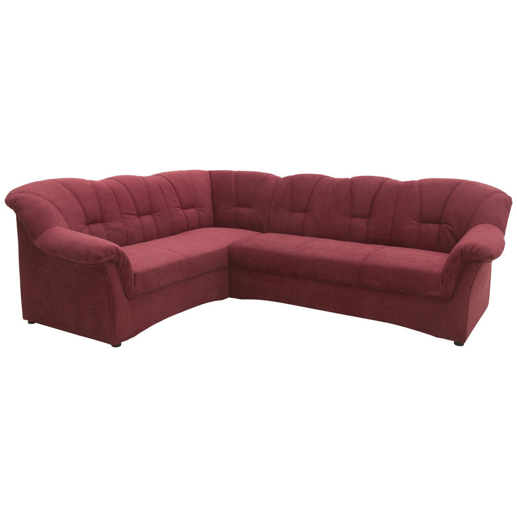 Thumbnail - Mid.you Ecksofa, Beere, Textil, Uni, 5-Sitzer, L-Form, 243x192 cm, Made in EU, FSC Mix, Rücken echt, Armteil links, rech...