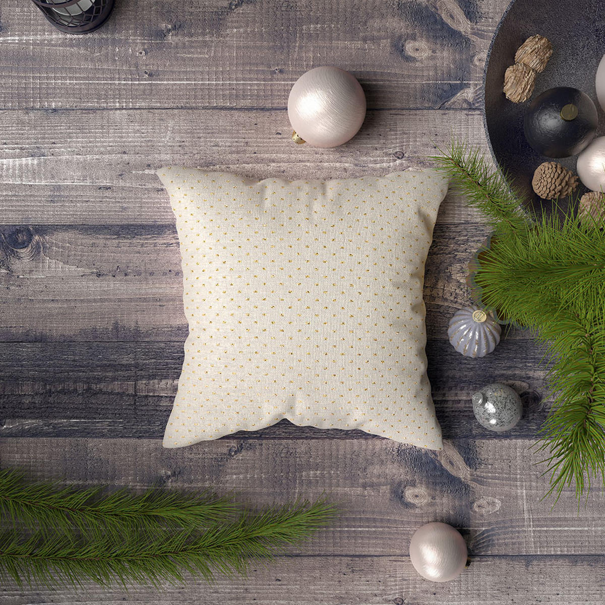 JASTUČNICA   40/40 cm  CHRIS SIMPLE  - bež/zlatne boje, Konvencionalno, tekstil (40/40cm) - X-Mas