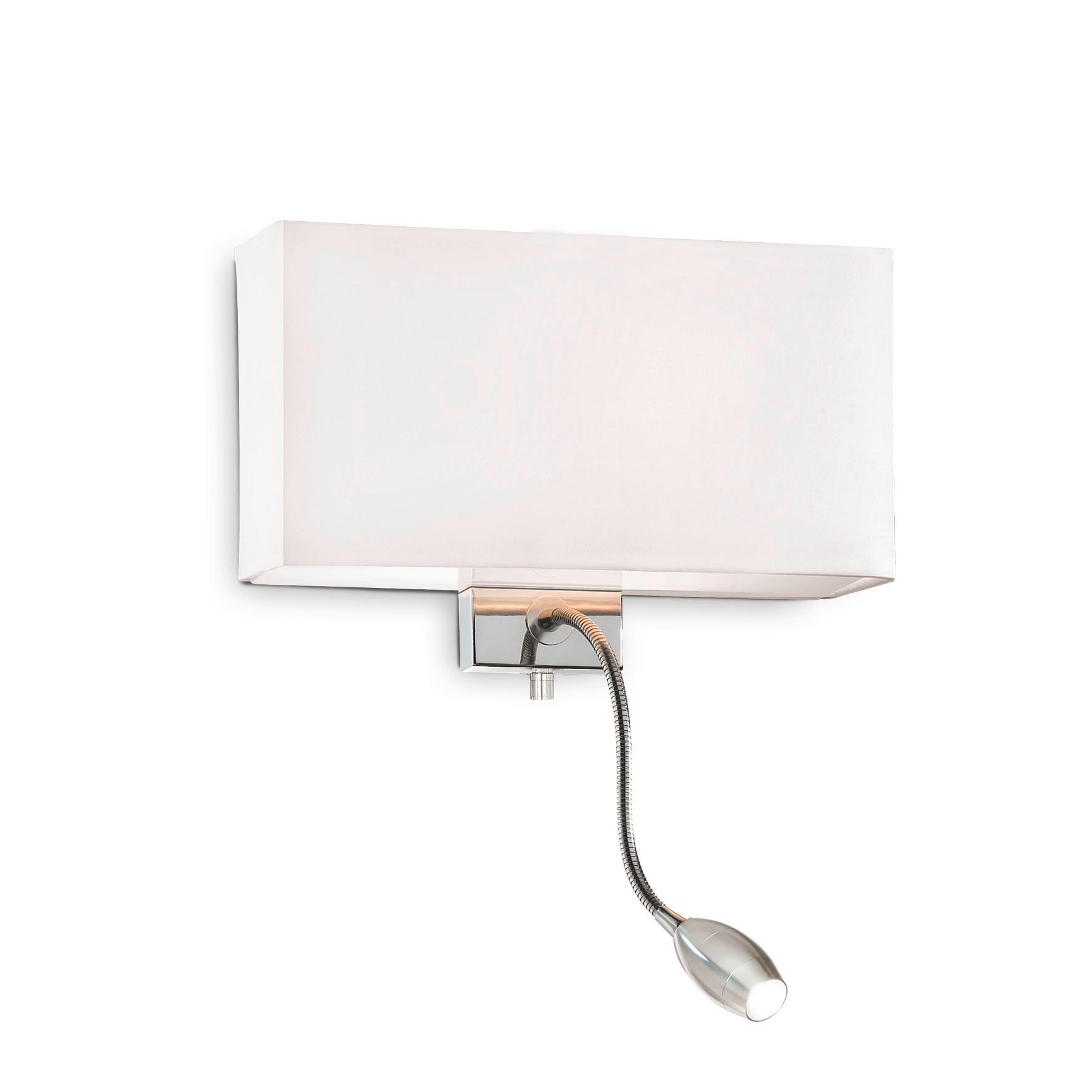 WANDLEUCHTE Hotel AP2 Bianco 32/11/22,5 cm   - Chromfarben/Weiß, Basics, Textil/Metall (32/11/22,5cm) - Ideal Lux