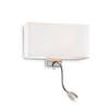 WANDLEUCHTE Hotel AP2 Bianco 32/11/22,5 cm   - Chromfarben/Weiß, Basics, Textil/Metall (32/11/22,5cm) - Ideal Lux