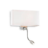 WANDLEUCHTE Hotel AP2 Bianco 32/11/22,5 cm   - Chromfarben/Weiß, Basics, Textil/Metall (32/11/22,5cm) - Ideal Lux