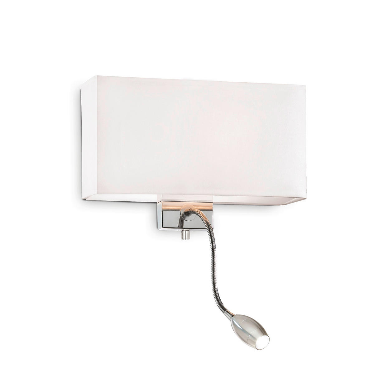 WANDLEUCHTE Hotel AP2 Bianco 32/11/22,5 cm   - Chromfarben/Weiß, Basics, Textil/Metall (32/11/22,5cm) - Ideal Lux