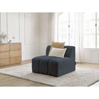 SOFAELEMENT ANNECY Bouclé Dunkelblau  - Schwarz/Dunkelblau, MODERN, Kunststoff/Textil (91/72/91cm)