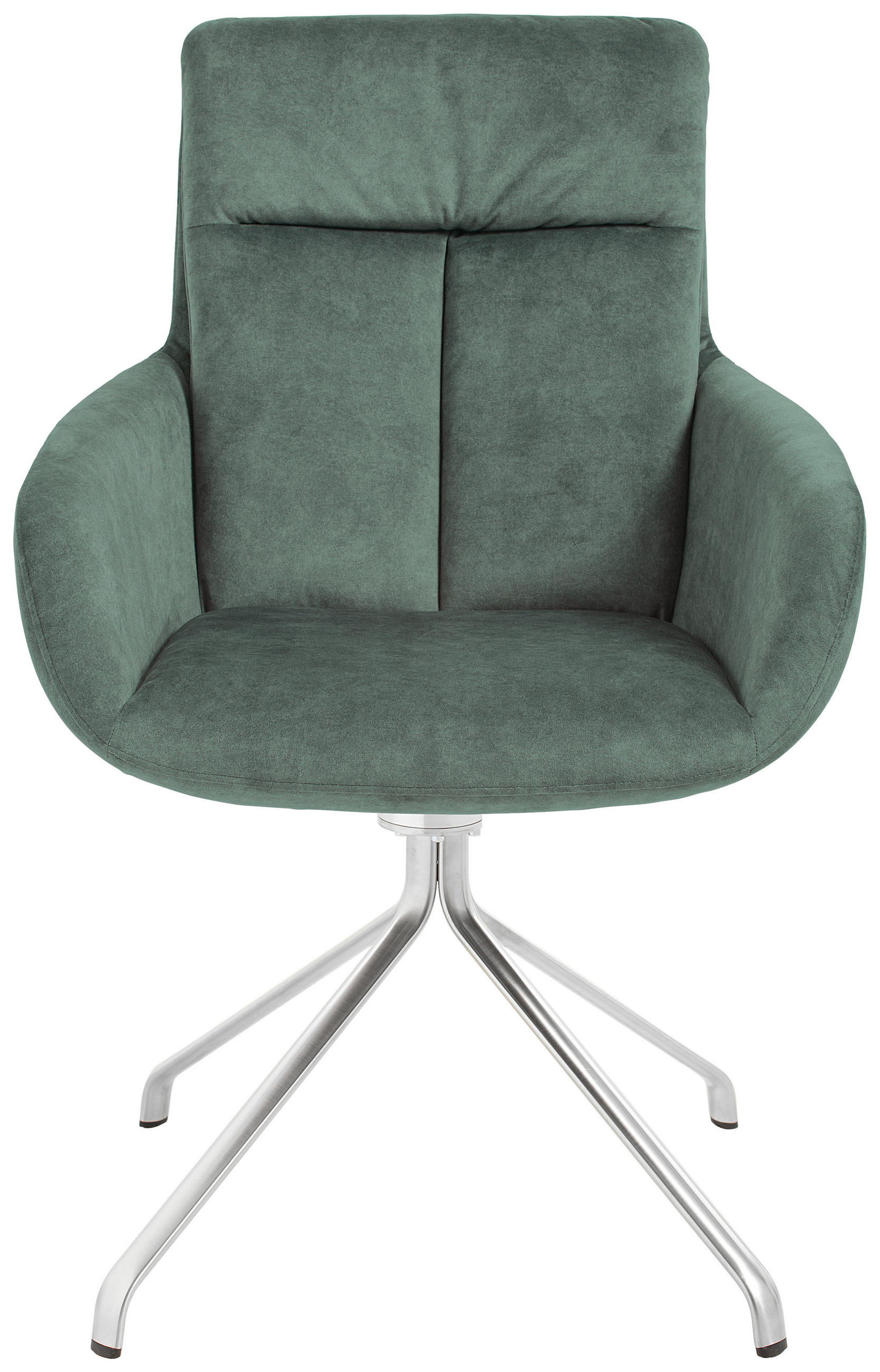 ARMLEHNSTUHL  in Edelstahl Velours  - Edelstahlfarben/Hellgrün, Design, Textil/Metall (61/90/64cm) - Venjakob