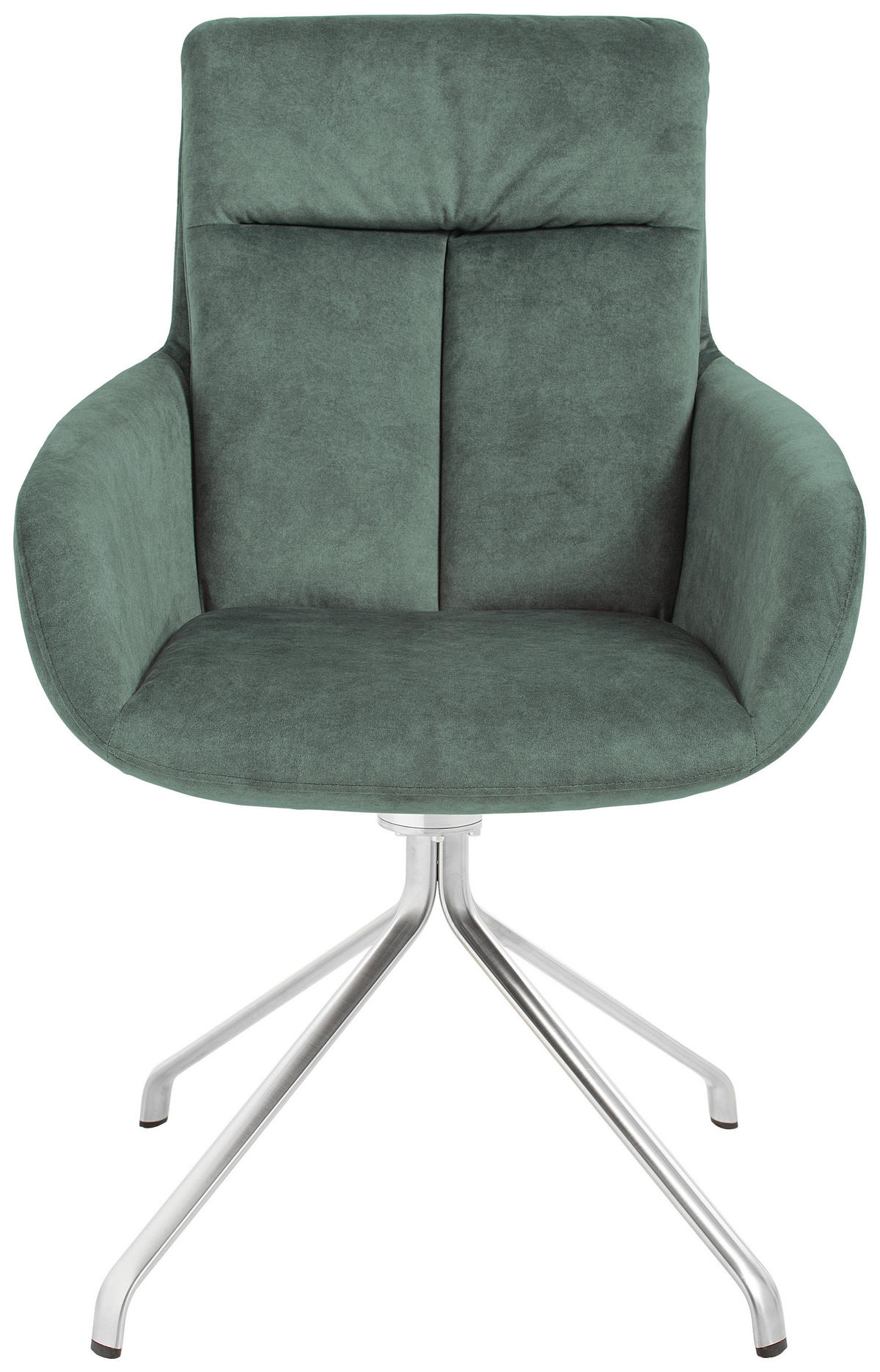 ARMLEHNSTUHL  in Edelstahl Velours  - Edelstahlfarben/Hellgrün, Design, Textil/Metall (61/90/64cm) - Venjakob